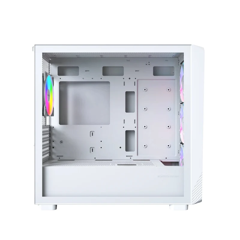 Montech X5M mATX Mid-Tower Carbon Fiber Print TG Side Panel & Mesh Front PC Case (Black, White)