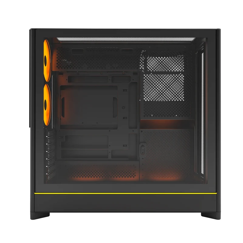 Montech HS01 Pro ATX Mid-Tower Mesh Front & TG Side Panel PC Case (Black, White)