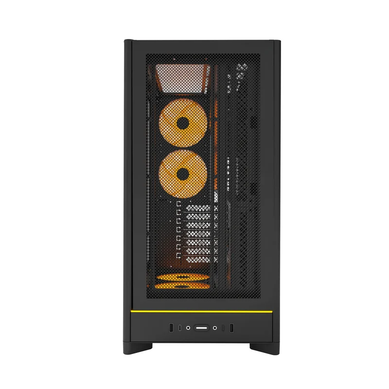 Montech HS01 Pro ATX Mid-Tower Mesh Front & TG Side Panel PC Case (Black, White)