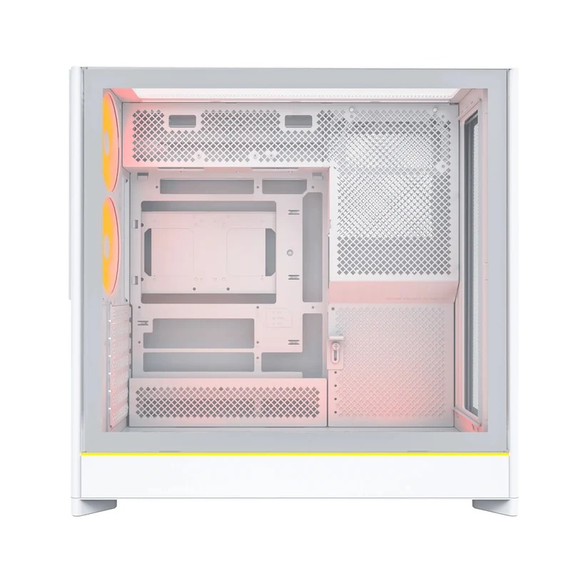 Montech HS01 Pro ATX Mid-Tower Mesh Front & TG Side Panel PC Case (Black, White)