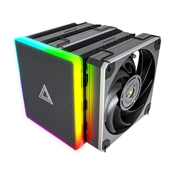 Montech Metal DT24 Premium 2x120mm High Performance Metal PWM Fans with ARGB Aluminum Top Cover Tower Type CPU Air Cooler