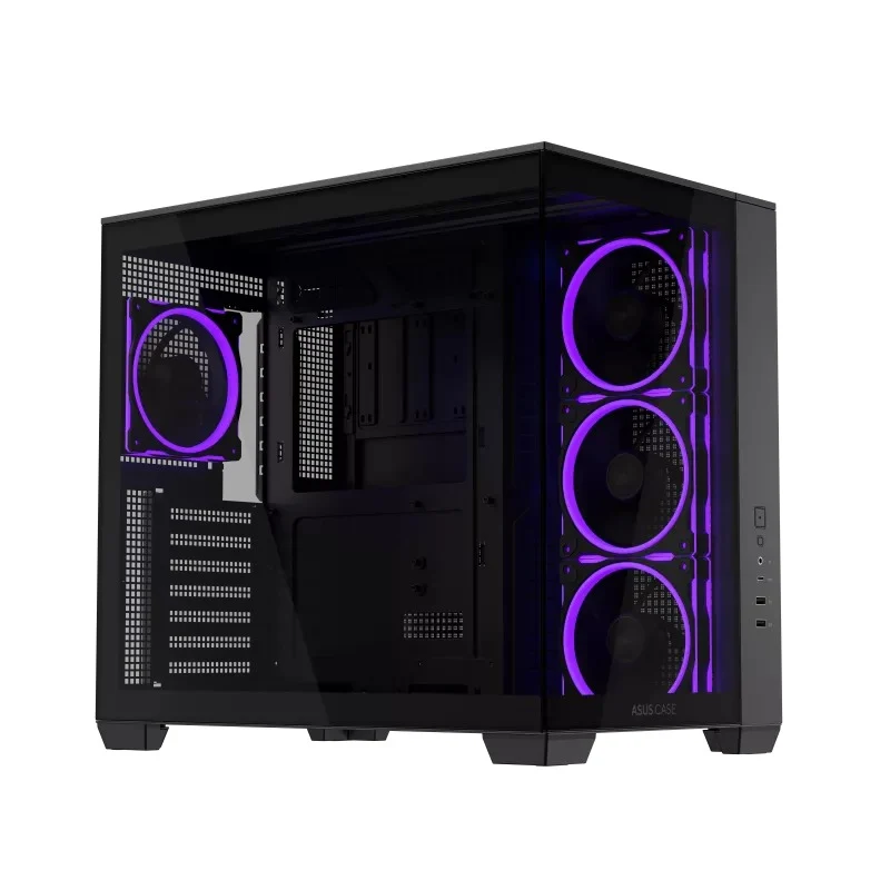 Asus A32 Plus Tempered Glass Panel ATX PC Case with 4 Pre-Installed ARGB Fans (Black, White)