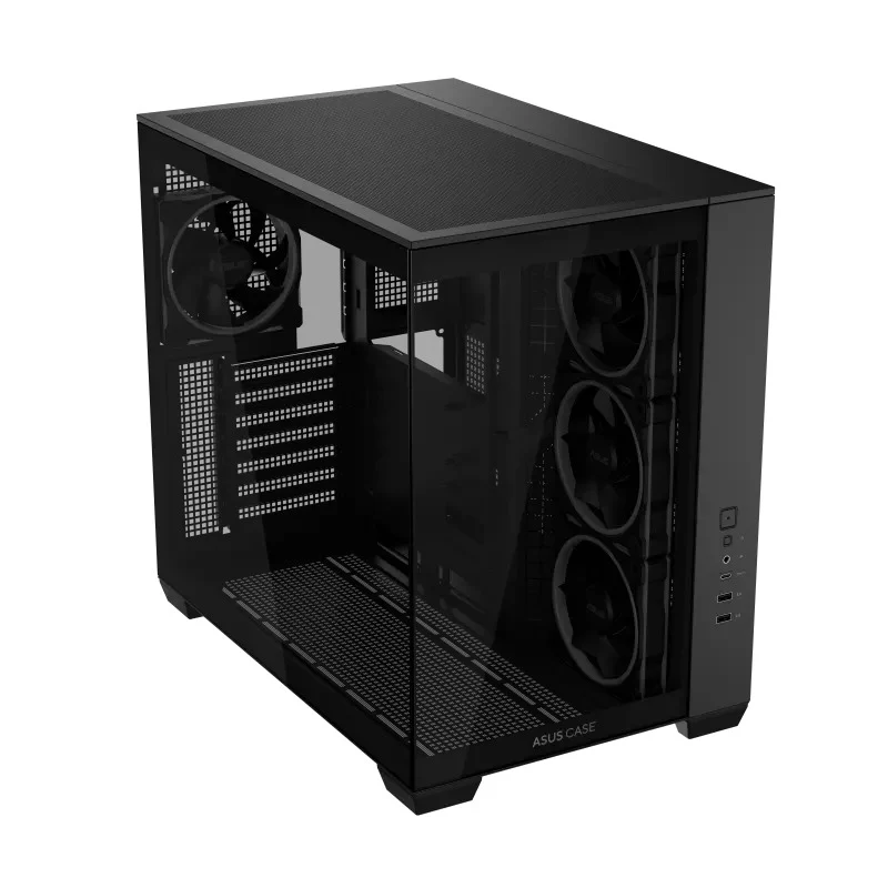 Asus A32 Plus Tempered Glass Panel ATX PC Case with 4 Pre-Installed ARGB Fans (Black, White)