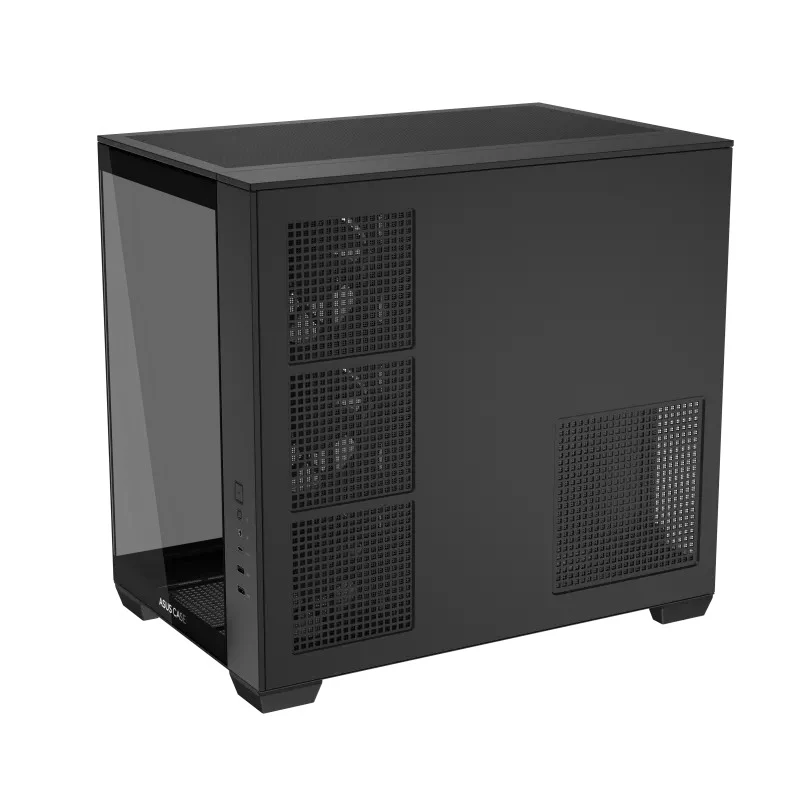 Asus A32 Plus Tempered Glass Panel ATX PC Case with 4 Pre-Installed ARGB Fans (Black, White)