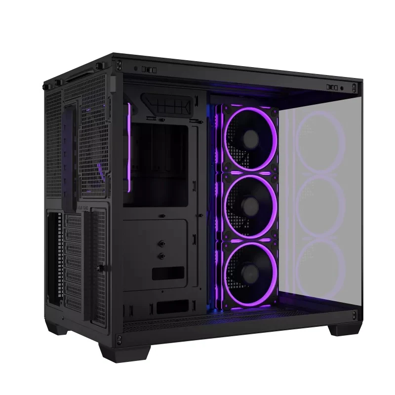 Asus A32 Plus Tempered Glass Panel ATX PC Case with 4 Pre-Installed ARGB Fans (Black, White)