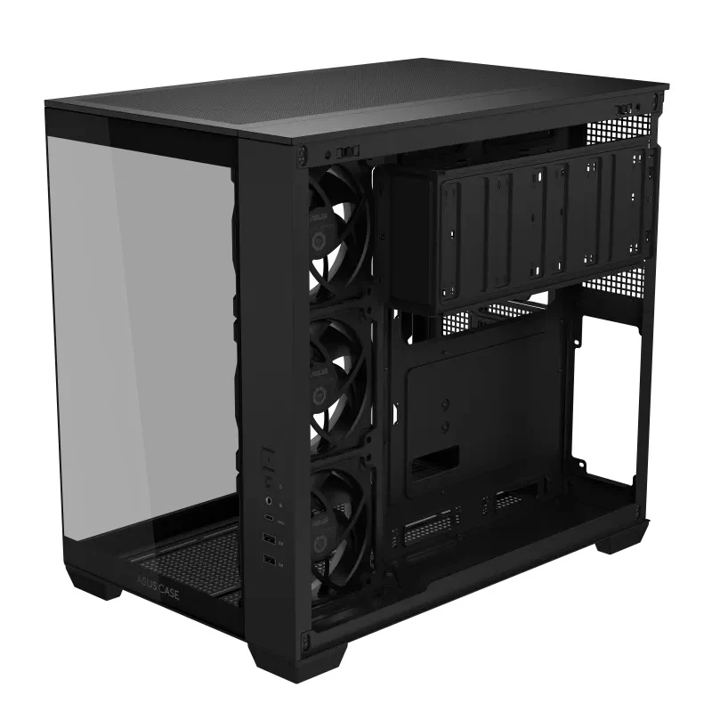 Asus A32 Plus Tempered Glass Panel ATX PC Case with 4 Pre-Installed ARGB Fans (Black, White)