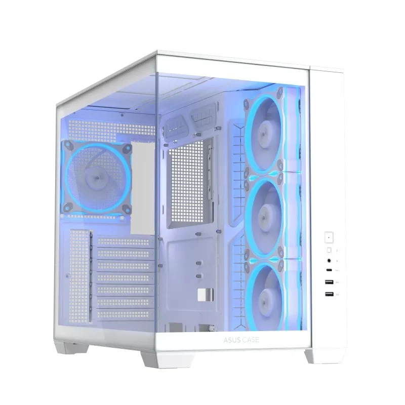 Asus A32 Plus Tempered Glass Panel ATX PC Case with 4 Pre-Installed ARGB Fans (Black, White)