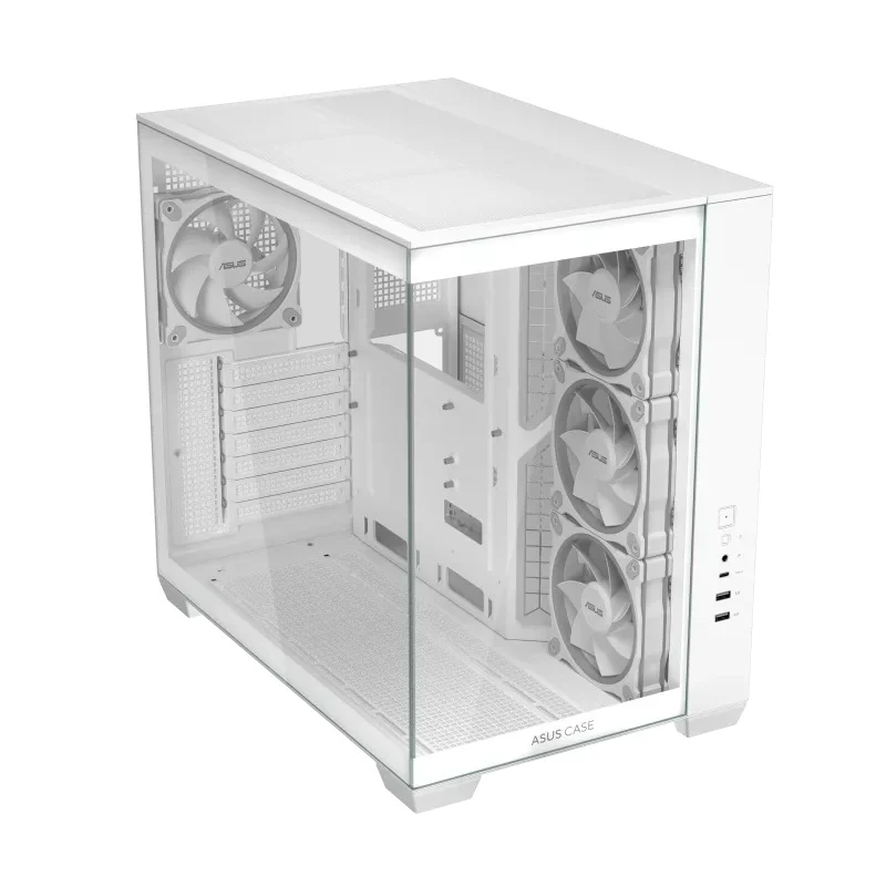 Asus A32 Plus Tempered Glass Panel ATX PC Case with 4 Pre-Installed ARGB Fans (Black, White)