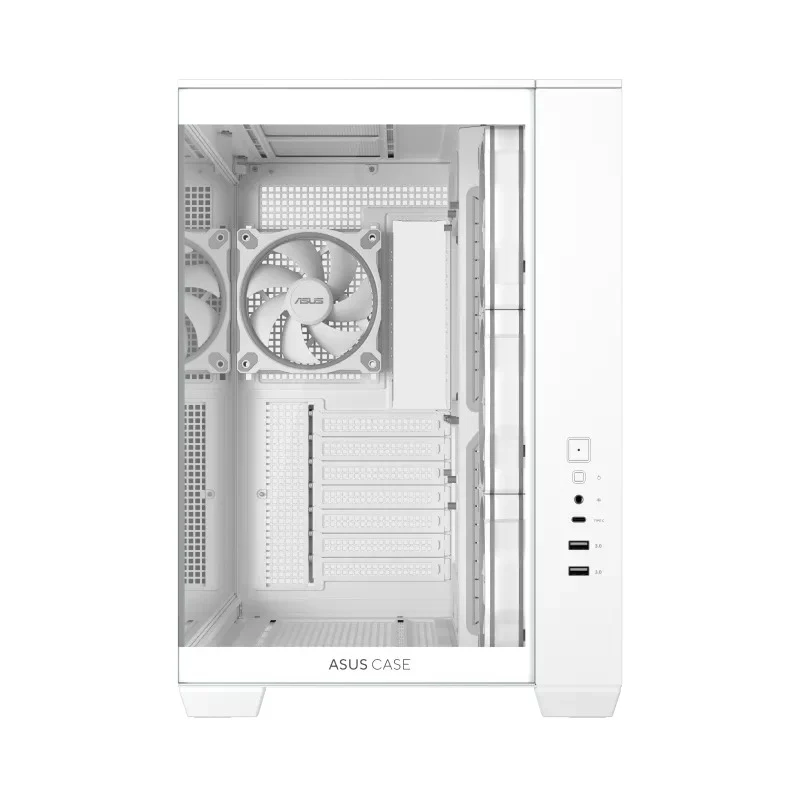 Asus A32 Plus Tempered Glass Panel ATX PC Case with 4 Pre-Installed ARGB Fans (Black, White)