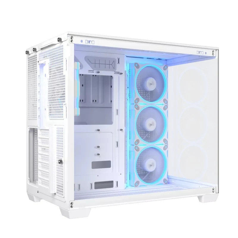 Asus A32 Plus Tempered Glass Panel ATX PC Case with 4 Pre-Installed ARGB Fans (Black, White)