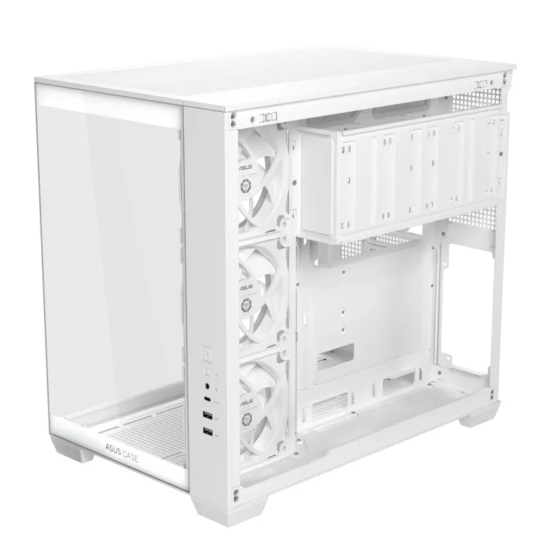 Asus A32 Plus Tempered Glass Panel ATX PC Case with 4 Pre-Installed ARGB Fans (Black, White)