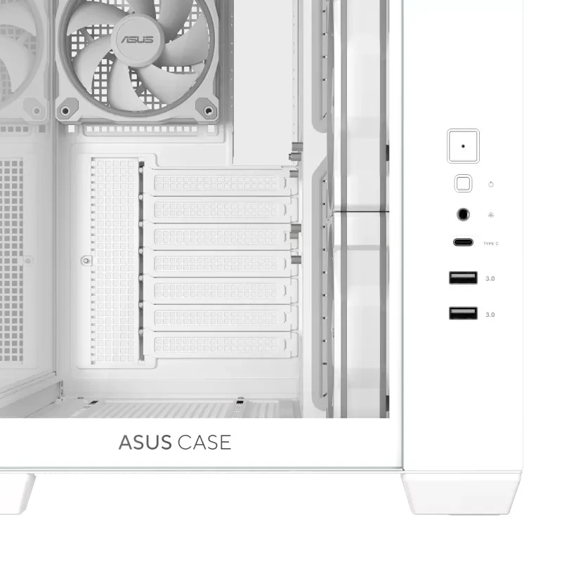 Asus A32 Plus Tempered Glass Panel ATX PC Case with 4 Pre-Installed ARGB Fans (Black, White)