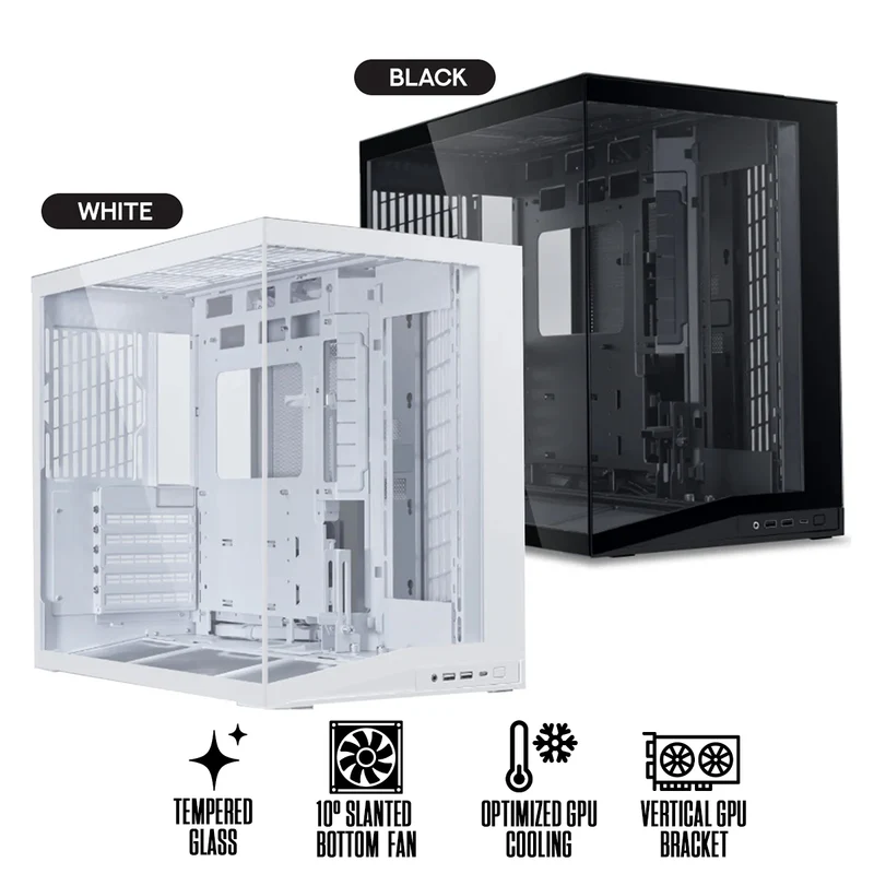 Lian Li O11 Dynamic Mini V2 Flow ATX / Micro-ATX / Mini-ITX PC Case (Black, White)