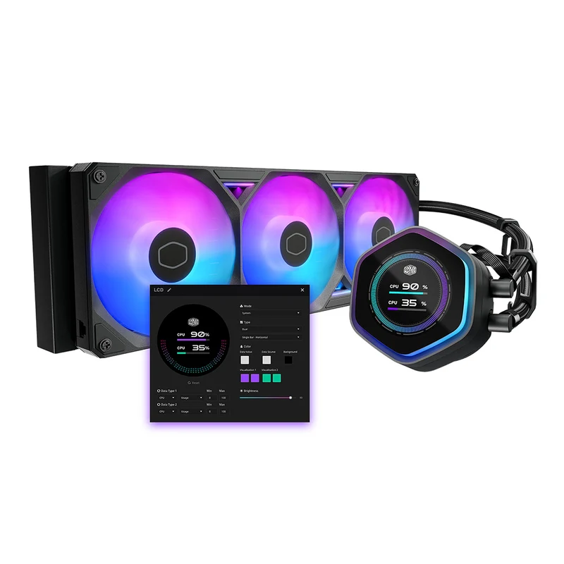 Cooler Master MasterLiquid Atmos II 360 LCD ARGB CPU Cooler (Black, White)