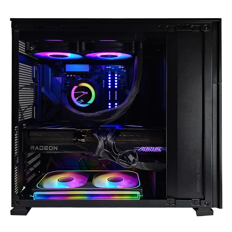 Optima D41 with DS8 Display Black Desktop Gaming PC | AMD Ryzen 7 7800X3D | 32GB RAM | 1TB SSD | RX 9070 XT | Windows 11 Pro