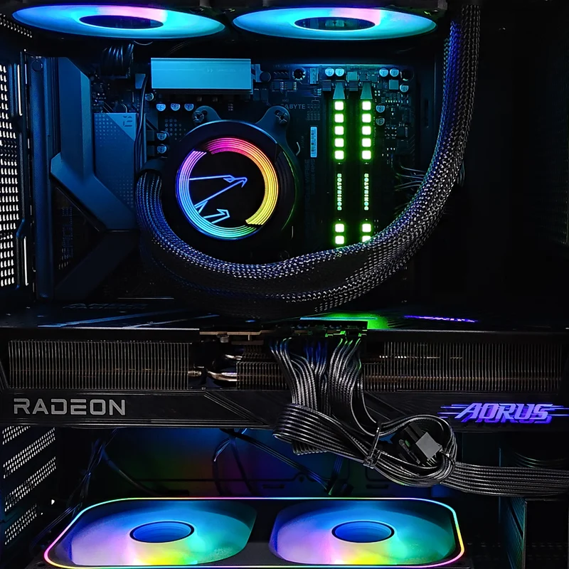 Optima D41 with DS8 Display Black Desktop Gaming PC | AMD Ryzen 7 7800X3D | 32GB RAM | 1TB SSD | RX 9070 XT | Windows 11 Pro
