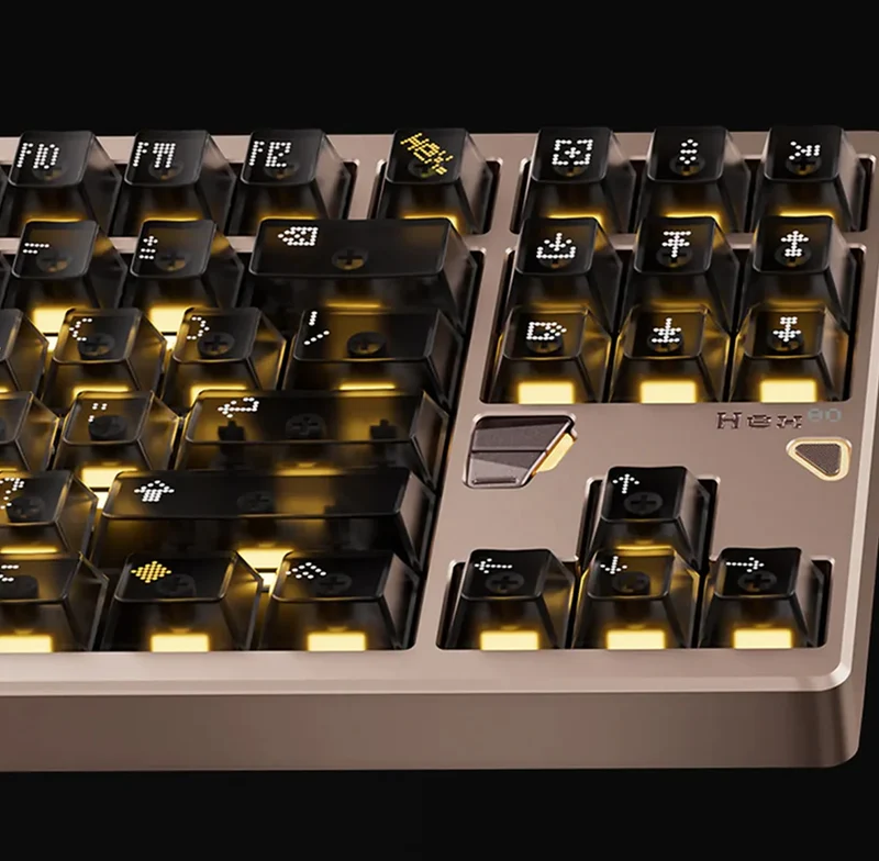 ATK x QK Hex80 RGB Wired 88 Keys Gasket Mount Aluminum CNC Case Hot-Swappable Mechanical Keyboard (Ti OWLAB Switch) (Anodized Grey, Anodized Purple, Anodized Sandgold, Spray Coated Babypink, Spray Coated Spark)