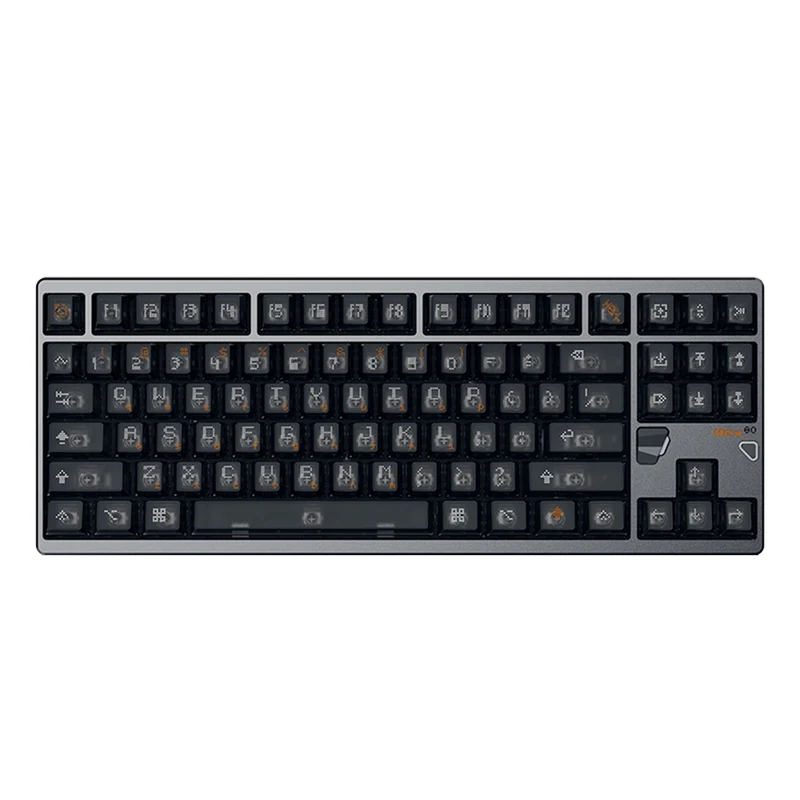 ATK x QK Hex80 RGB Wired 88 Keys Gasket Mount Aluminum CNC Case Hot-Swappable Mechanical Keyboard (Ti OWLAB Switch) (Anodized Grey, Anodized Purple, Anodized Sandgold, Spray Coated Babypink, Spray Coated Spark)