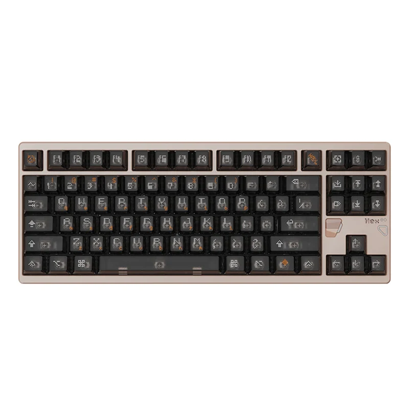 ATK x QK Hex80 RGB Wired 88 Keys Gasket Mount Aluminum CNC Case Hot-Swappable Mechanical Keyboard (Ti OWLAB Switch) (Anodized Grey, Anodized Purple, Anodized Sandgold, Spray Coated Babypink, Spray Coated Spark)