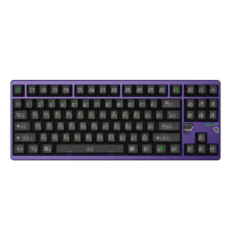 ATK x QK Hex80 RGB Wired 88 Keys Gasket Mount Aluminum CNC Case Hot-Swappable Mechanical Keyboard (Ti OWLAB Switch) (Anodized Grey, Anodized Purple, Anodized Sandgold, Spray Coated Babypink, Spray Coated Spark)