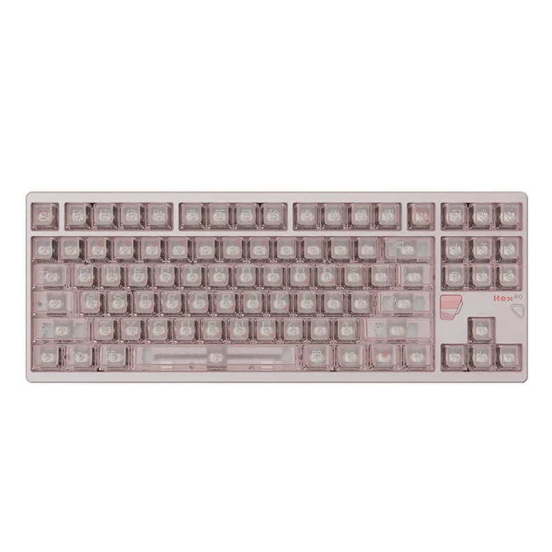 ATK x QK Hex80 RGB Wired 88 Keys Gasket Mount Aluminum CNC Case Hot-Swappable Mechanical Keyboard (Ti OWLAB Switch) (Anodized Grey, Anodized Purple, Anodized Sandgold, Spray Coated Babypink, Spray Coated Spark)