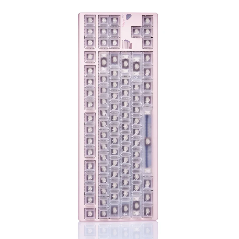 ATK x QK Hex80 RGB Wired 88 Keys Gasket Mount Aluminum CNC Case Hot-Swappable Mechanical Keyboard (Ti OWLAB Switch) (Anodized Grey, Anodized Purple, Anodized Sandgold, Spray Coated Babypink, Spray Coated Spark)