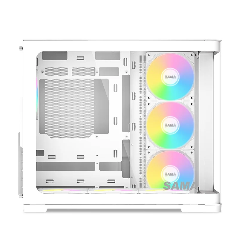 Sama V60 Mid-Tower Dual Chamber PC Case (Black, White)