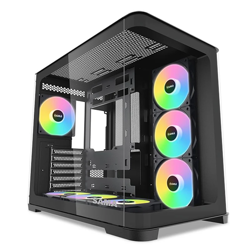 Sama V60 Mid-Tower Dual Chamber PC Case (Black, White)