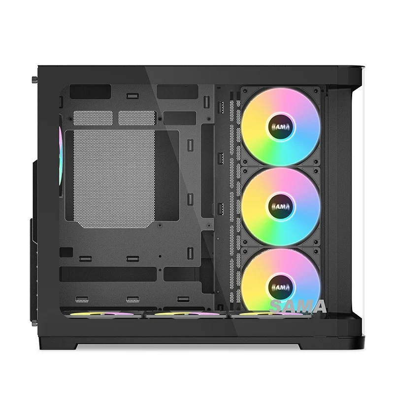 Sama V60 Mid-Tower Dual Chamber PC Case (Black, White)