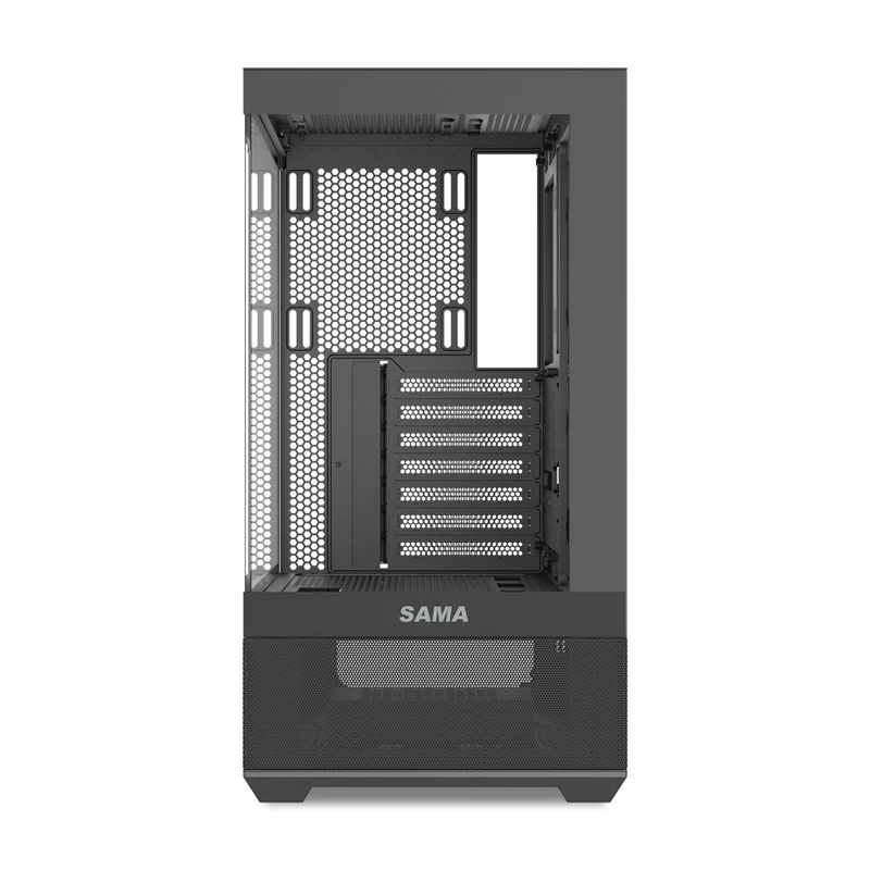 Sama V40E Mid-Tower Dual Tempered Glass Panel PC Case (Black) (V40E-BKAD00X1-RU)