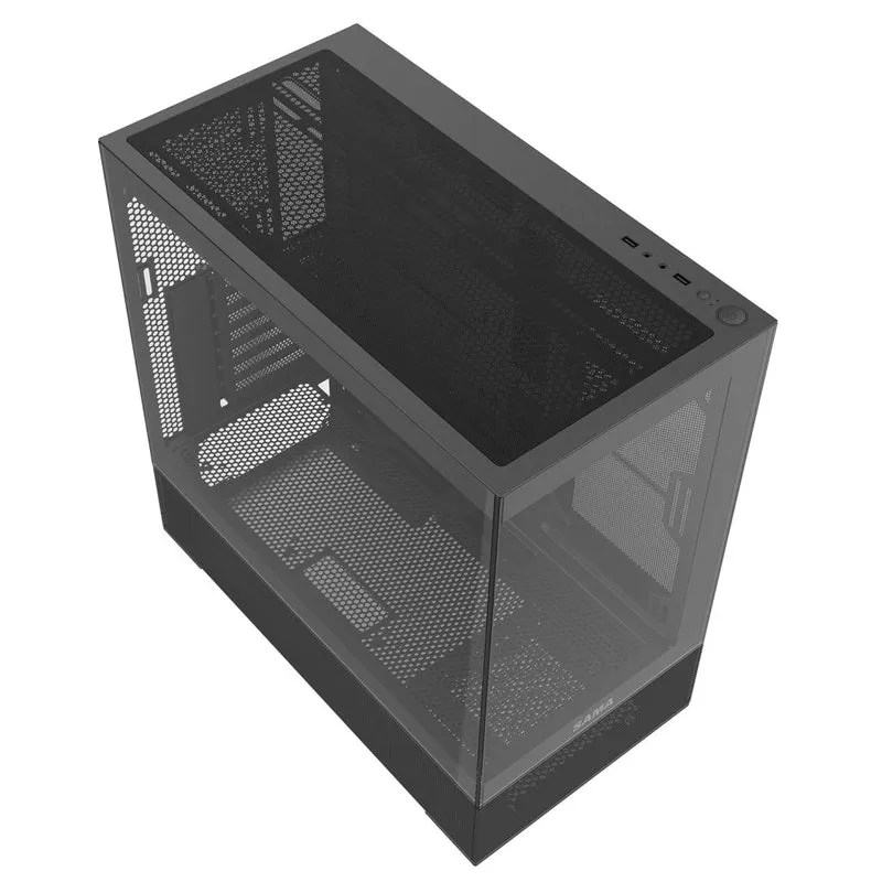 Sama V40E Mid-Tower Dual Tempered Glass Panel PC Case (Black) (V40E-BKAD00X1-RU)