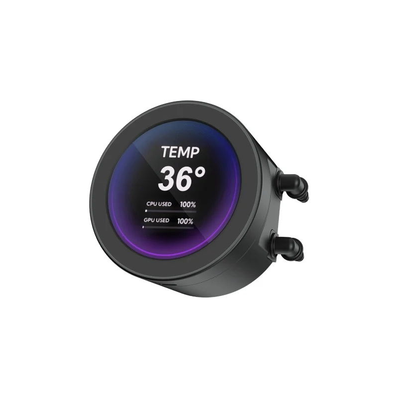 Sama Q70 360mm AIO CPU Cooler with Detachable 2.8" LCD Screen (Black, White)