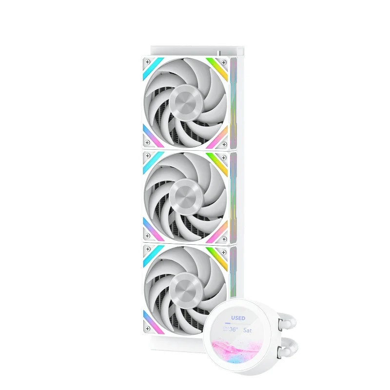 Sama Q70 360mm AIO CPU Cooler with Detachable 2.8" LCD Screen (Black, White)