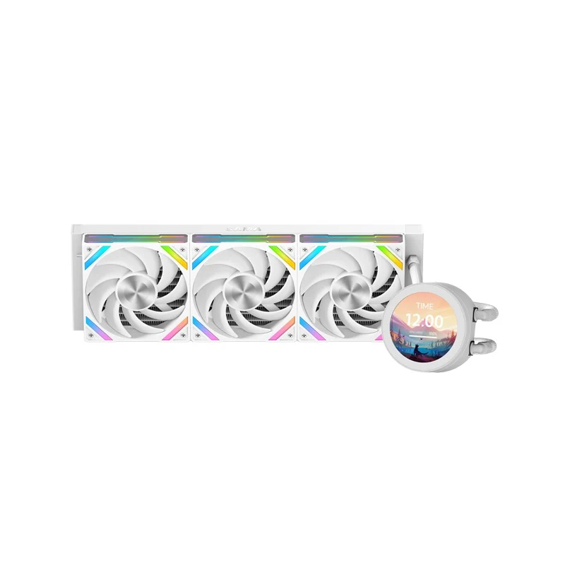 Sama Q70 360mm AIO CPU Cooler with Detachable 2.8" LCD Screen (Black, White)