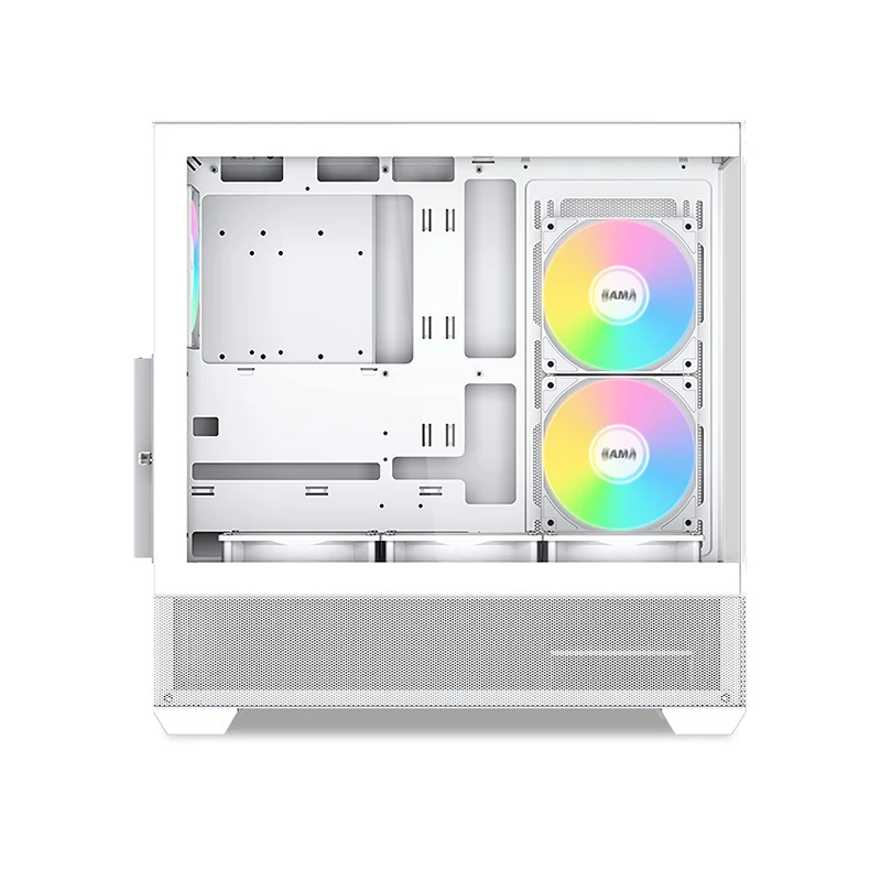 Sama V40 Mid-Tower Dual Tempered Glass Panel PC Case (Black, White)