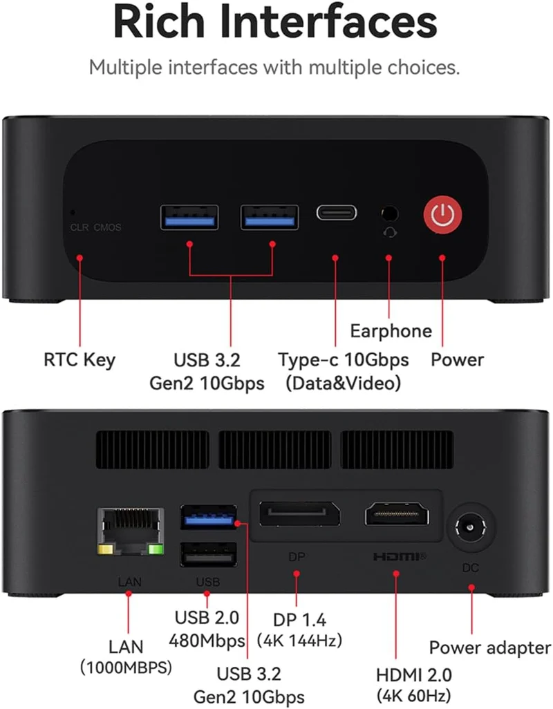 Beelink SER5 Max AMD Ryzen 7 5800H (16GB+500GB | 32GB+1TB) Windows 11 Pro Mini PC