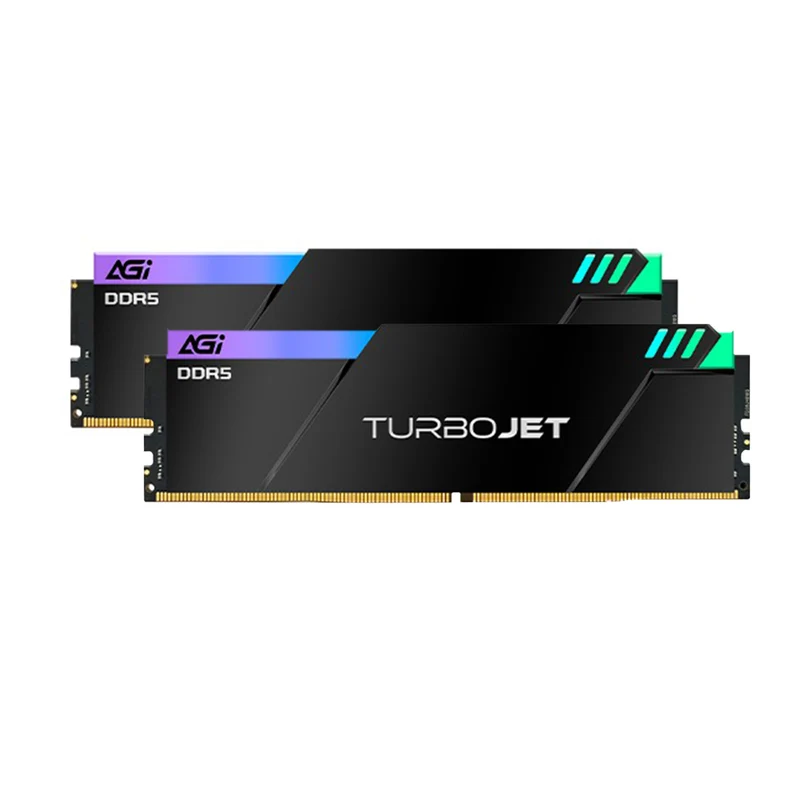 AGI TurboJet UD858 RGB 32GB (16GBx2) DDR5 6000MHz CL30 1.35V Gaming Memory Modules (Black, White)