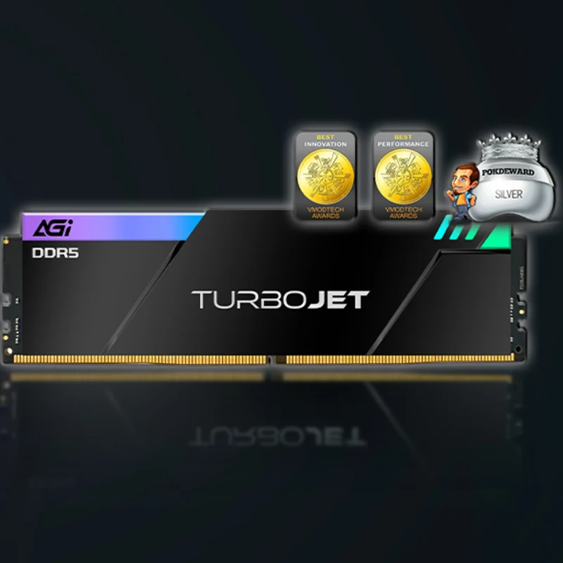 AGI TurboJet UD858 RGB 32GB (16GBx2) DDR5 6000MHz CL30 1.35V Gaming Memory Modules (Black, White)