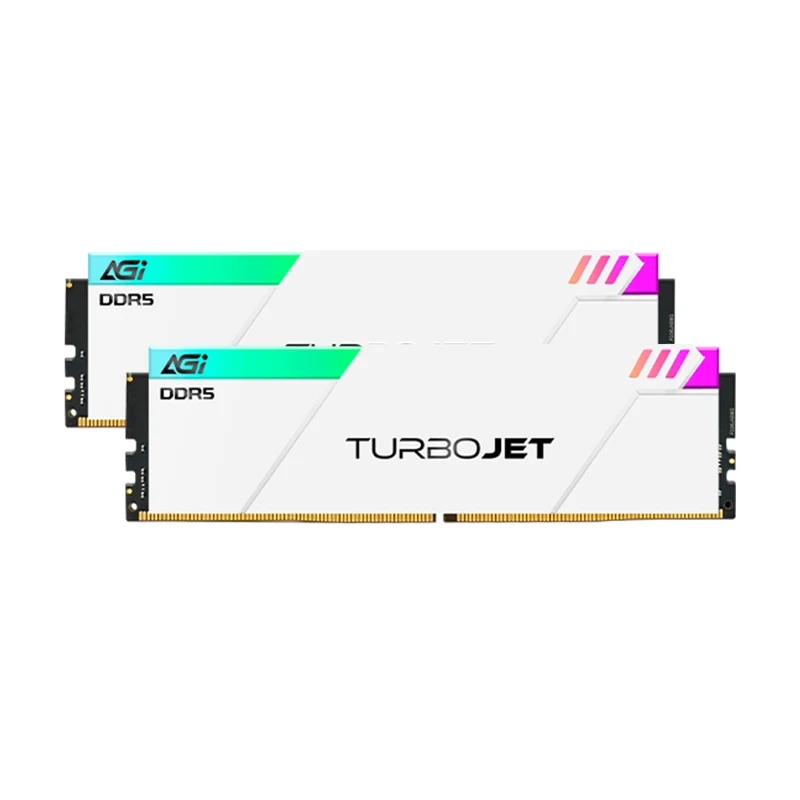 AGI TurboJet UD858 RGB 32GB (16GBx2) DDR5 6000MHz CL30 1.35V Gaming Memory Modules (Black, White)