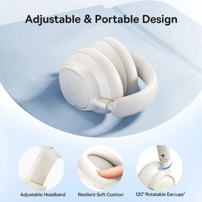 Baseus Bass BH1 NC Wireless Noise Cancelling Headphone (Starlight Off-White) (A0203702)