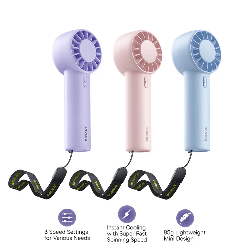 Baseus GoTrip DT1 Mini Turbine Handheld Fan (Nebula Purple, Baby Pink, Galaxy Blue)