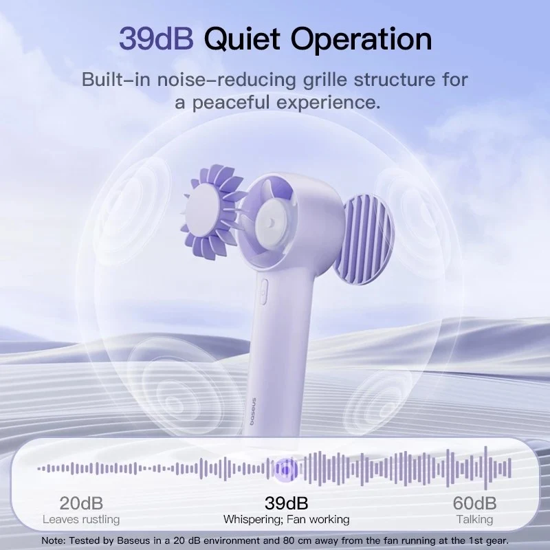 Baseus GoTrip DT1 Mini Turbine Handheld Fan (Nebula Purple, Baby Pink, Galaxy Blue)