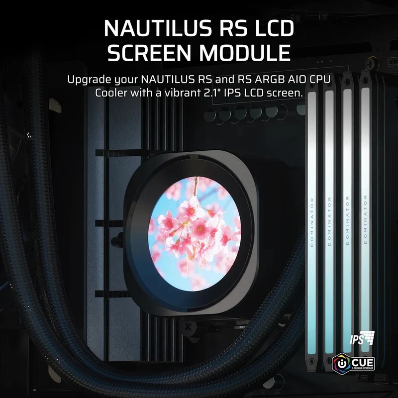 Corsair Nautilus RS LCD Screen Module for Nautilus RS Liquid CPU Coolers (Black, White)