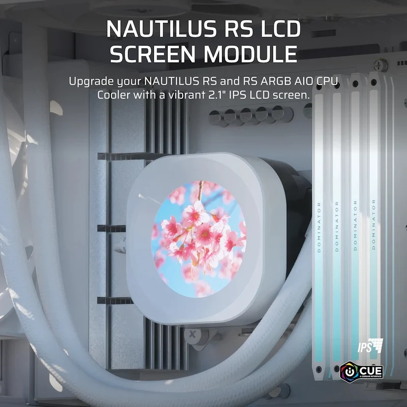 Corsair Nautilus RS LCD Screen Module for Nautilus RS Liquid CPU Coolers (Black, White)
