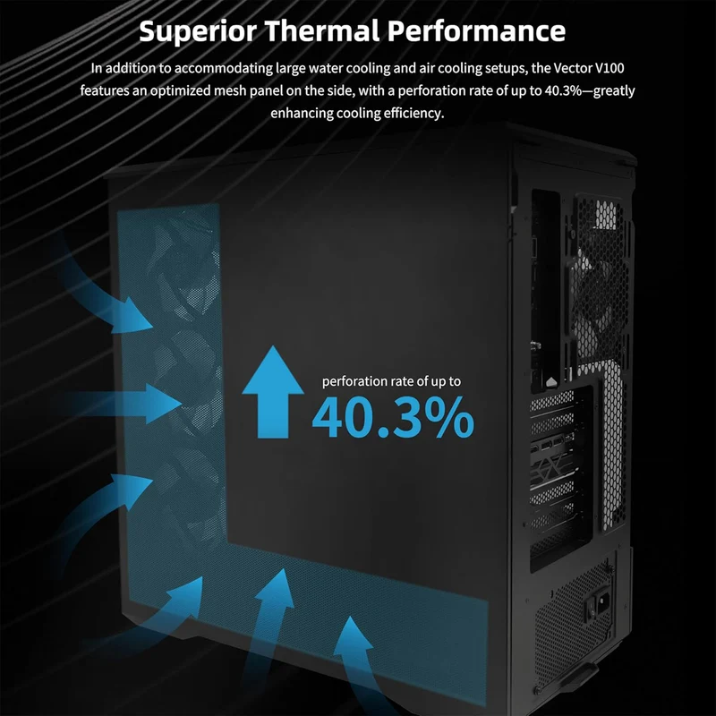 Lian Li V100 Vector ATX Mid-Tower Case (White) (G99.V100W.00)