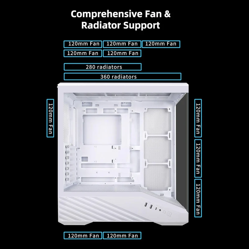 Lian Li V100 Vector ATX Mid-Tower Case (White) (G99.V100W.00)