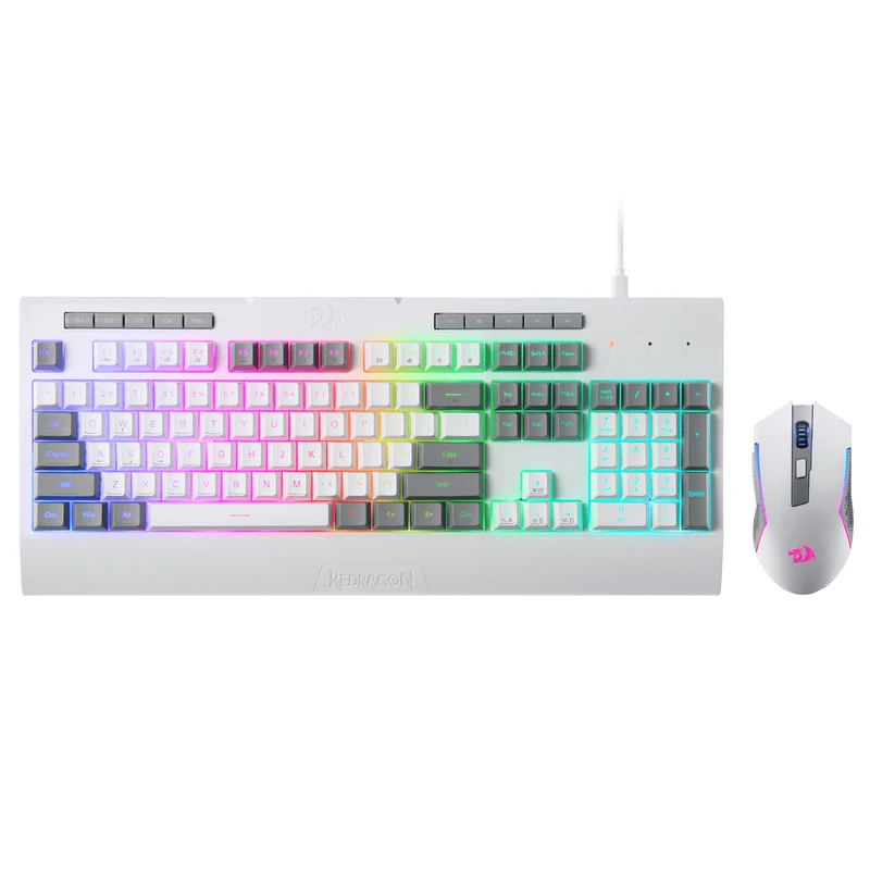 Redragon S151W Gaming Essentials Wired Keyboard & Mouse Bundle (White)