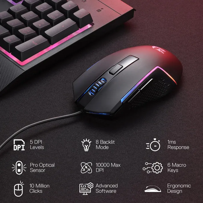 Redragon S151 Gaming Essentials Wired Keyboard & Mouse Bundle (Black)