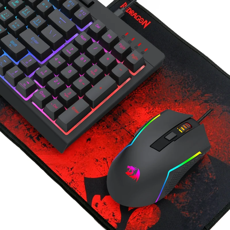 Redragon S148 4-in-1 Gamer Bundle (Wired Backlighting Keyboard, Mouse, Headset & Mouse Pad)