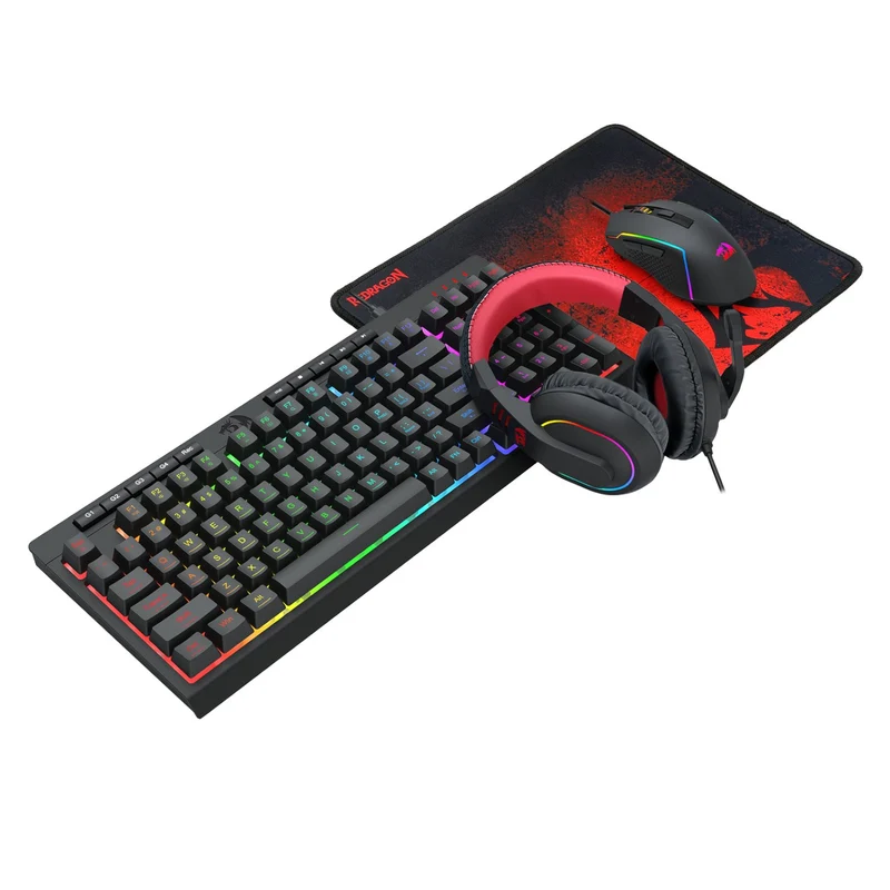 Redragon S148 4-in-1 Gamer Bundle (Wired Backlighting Keyboard, Mouse, Headset & Mouse Pad)